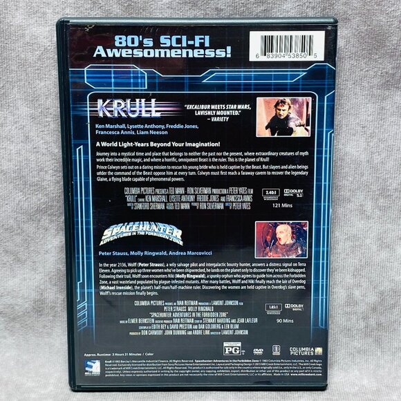 Sci-Fi Double Feature (2015, DVD) Krull / Spacehunter 80's Classic - Picture 2 of 7